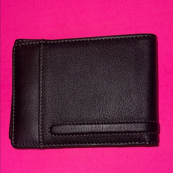 Lodis Black Leather Money Clip